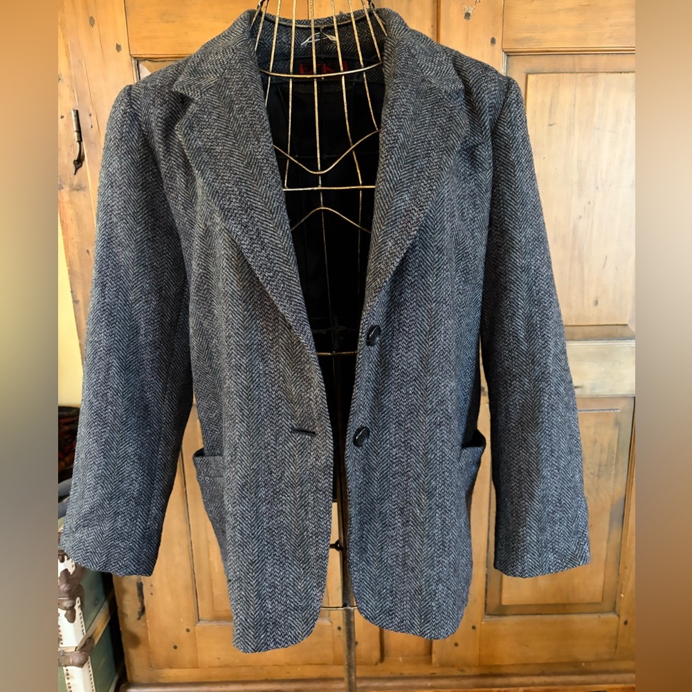 ESKA International Women's Gray Herringbone Blazer Made in Russia